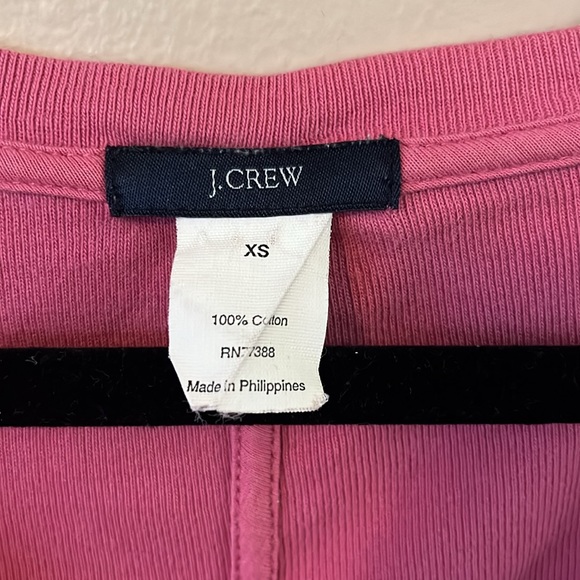 J. Crew 3/4 Sleeve Pink V-neck 100% Cotton Top XS - Picture 2 of 13